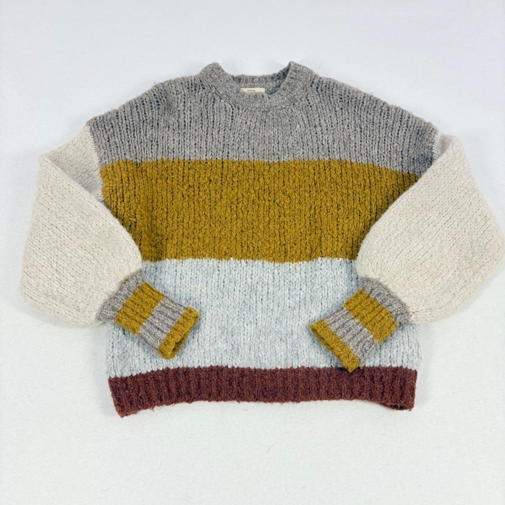 Sessun Sweater Womens Small Multicolor Alpaca Wool Stripe Soft Cozy Earthy Cabin